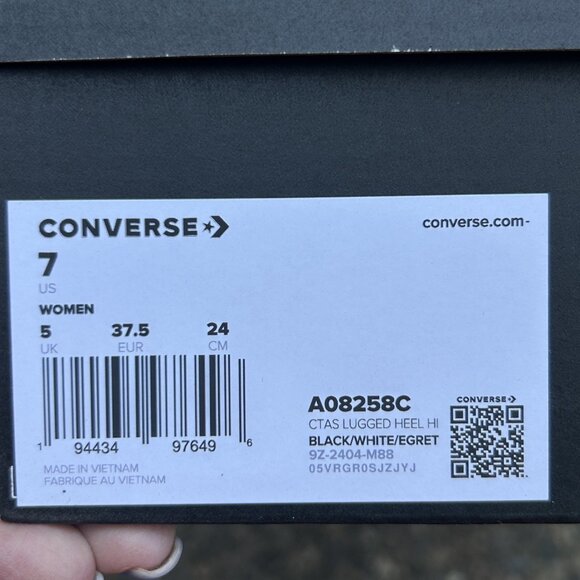 Converse Chuck Taylor All Stars Lugged Heel Hi Top Sneakers Size 7 - Picture 5 of 12